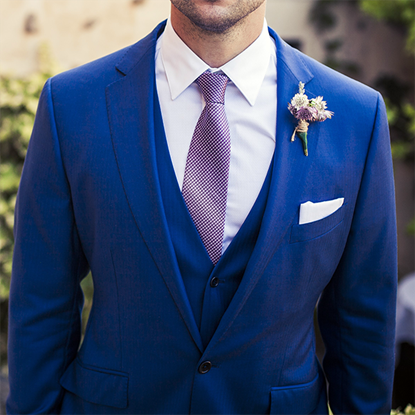 Picture of Petrol blue three-piece suit
