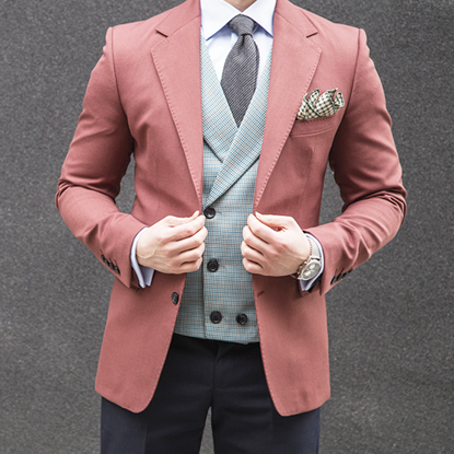 Picture of Mixed fabric three-piece suit