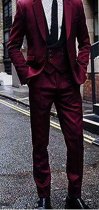 Picture of Burgundy three-piece suit