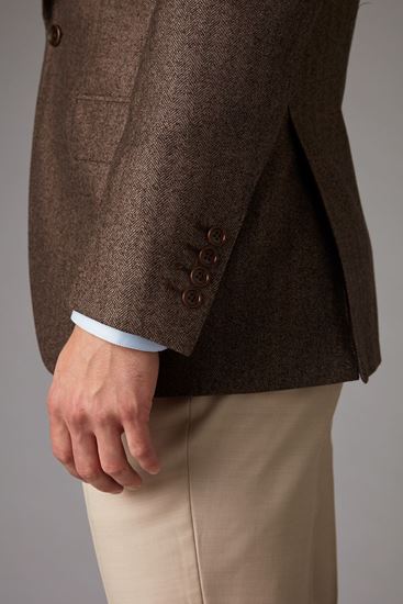 Picture of Brown tweed-effect mixed fabric three-piece suit