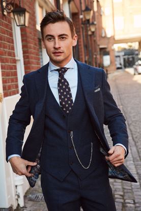 Picture of Blue tweed effect three-piece suit