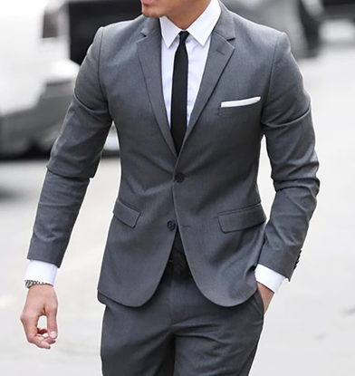 Picture of Grey single breasted two-piece suit